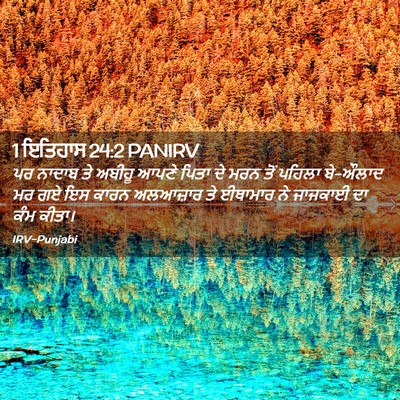 Picture 02 - 1 ਇਤਿਹਾਸ 24:2 PANIRV - ਪਰ ਨਾਦਾਬ ਤੇ ਅਬੀਹੂ - Bible Verse Picture