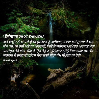 Picture 02 - 1 ਇਤਿਹਾਸ 28:20 PANIRV - ਅਤੇ ਦਾਊਦ ਨੇ ਆਪਣੇ - Bible Verse Picture