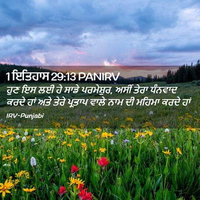 Picture 02 - 1 ਇਤਿਹਾਸ 29:13 PANIRV - ਹੁਣ ਇਸ ਲਈ ਹੇ ਸਾਡੇ - Bible Verse Picture