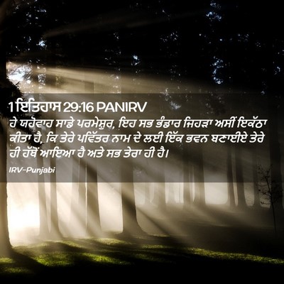 Picture 02 - 1 ਇਤਿਹਾਸ 29:16 PANIRV - ਹੇ ਯਹੋਵਾਹ ਸਾਡੇ - Bible Verse Picture