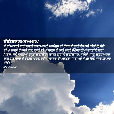 Picture 02 - 1 ਇਤਿਹਾਸ 29:2 PANIRV - ਮੈਂ ਤਾਂ ਆਪਣੀ ਸਾਰੀ - Bible Verse Picture