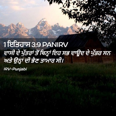 Picture 02 - 1 ਇਤਿਹਾਸ 3:9 PANIRV - ਦਾਸੀ ਦੇ ਪੁੱਤਰਾਂ - Bible Verse Picture