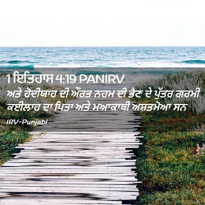 Picture 02 - 1 ਇਤਿਹਾਸ 4:19 PANIRV - ਅਤੇ ਹੋਦੀਯਾਹ ਦੀ ਔਰਤ - Bible Verse Picture