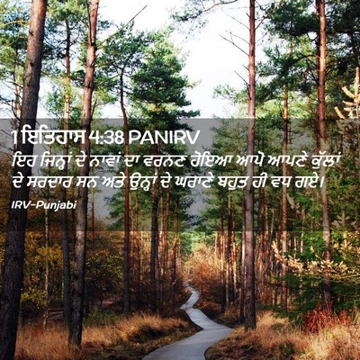 Picture 02 - 1 ਇਤਿਹਾਸ 4:38 PANIRV - ਇਹ ਜਿਨ੍ਹਾਂ ਦੇ - Bible Verse Picture