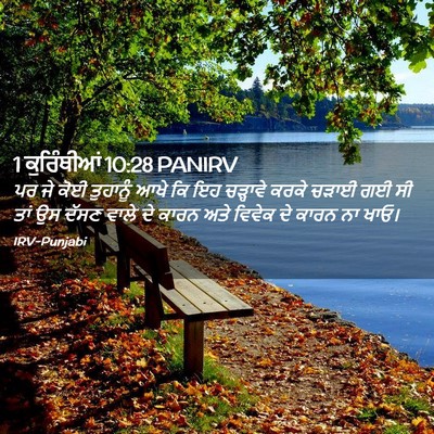 Picture 02 - 1 ਕੁਰਿੰਥੀਆਂ 10:28 PANIRV - ਪਰ ਜੇ ਕੋਈ ਤੁਹਾਨੂੰ - Bible Verse Picture