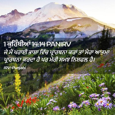 Picture 02 - 1 ਕੁਰਿੰਥੀਆਂ 14:14 PANIRV - ਜੇ ਮੈਂ ਪਰਾਈ ਭਾਸ਼ਾ - Bible Verse Picture