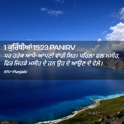 Picture 02 - 1 ਕੁਰਿੰਥੀਆਂ 15:23 PANIRV - ਪਰ ਹਰੇਕ ਆਪੋ-ਆਪਣੀ - Bible Verse Picture