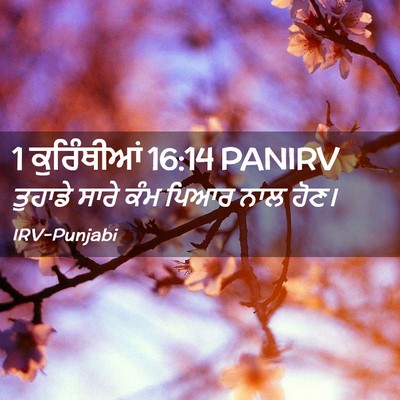 Picture 02 - 1 ਕੁਰਿੰਥੀਆਂ 16:14 PANIRV - ਤੁਹਾਡੇ ਸਾਰੇ ਕੰਮ - Bible Verse Picture