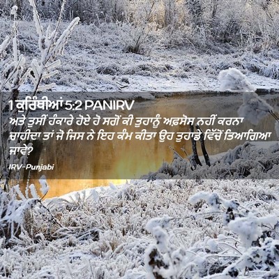 Picture 02 - 1 ਕੁਰਿੰਥੀਆਂ 5:2 PANIRV - ਅਤੇ ਤੁਸੀਂ ਹੰਕਾਰੇ - Bible Verse Picture