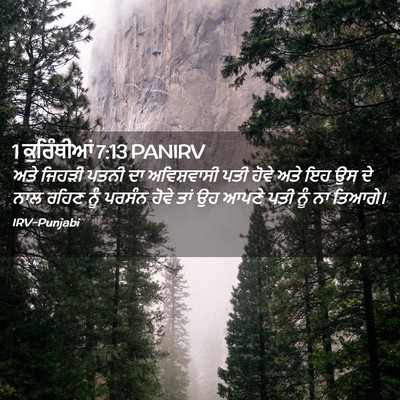 Picture 02 - 1 ਕੁਰਿੰਥੀਆਂ 7:13 PANIRV - ਅਤੇ ਜਿਹੜੀ ਪਤਨੀ ਦਾ - Bible Verse Picture