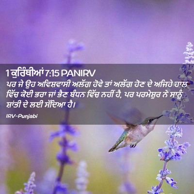 Picture 02 - 1 ਕੁਰਿੰਥੀਆਂ 7:15 PANIRV - ਪਰ ਜੇ ਉਹ ਅਵਿਸ਼ਵਾਸੀ - Bible Verse Picture