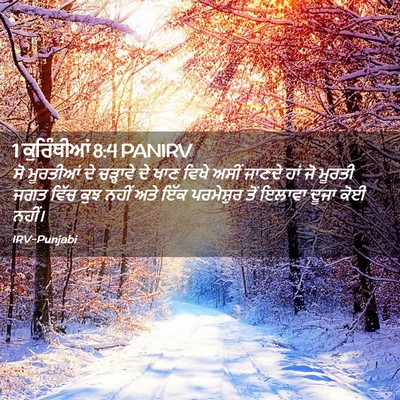 Picture 02 - 1 ਕੁਰਿੰਥੀਆਂ 8:4 PANIRV - ਸੋ ਮੂਰਤੀਆਂ ਦੇ - Bible Verse Picture