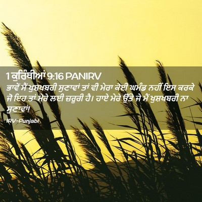 Picture 02 - 1 ਕੁਰਿੰਥੀਆਂ 9:16 PANIRV - ਭਾਵੇਂ ਮੈਂ - Bible Verse Picture