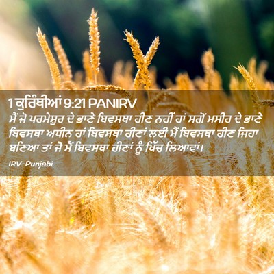 Picture 02 - 1 ਕੁਰਿੰਥੀਆਂ 9:21 PANIRV - ਮੈਂ ਜੋ ਪਰਮੇਸ਼ੁਰ ਦੇ - Bible Verse Picture