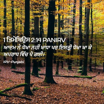Picture 02 - 1 ਤਿਮੋਥਿਉਸ 2:14 PANIRV - ਆਦਮ ਨੇ ਧੋਖਾ ਨਹੀਂ - Bible Verse Picture