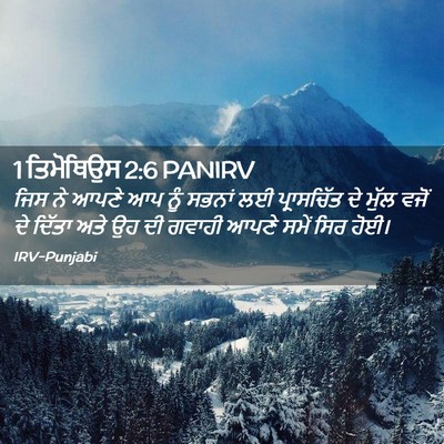 Picture 02 - 1 ਤਿਮੋਥਿਉਸ 2:6 PANIRV - ਜਿਸ ਨੇ ਆਪਣੇ ਆਪ ਨੂੰ - Bible Verse Picture