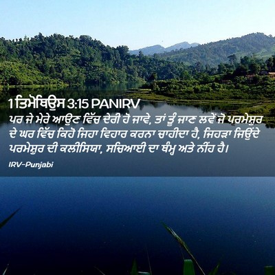 Picture 02 - 1 ਤਿਮੋਥਿਉਸ 3:15 PANIRV - ਪਰ ਜੇ ਮੇਰੇ ਆਉਣ ਵਿੱਚ - Bible Verse Picture