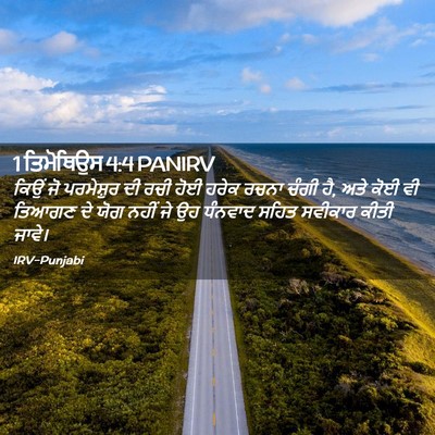 Picture 02 - 1 ਤਿਮੋਥਿਉਸ 4:4 PANIRV - ਕਿਉਂ ਜੋ ਪਰਮੇਸ਼ੁਰ - Bible Verse Picture