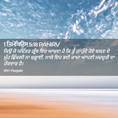 Picture 02 - 1 ਤਿਮੋਥਿਉਸ 5:18 PANIRV - ਕਿਉਂ ਜੋ ਪਵਿੱਤਰ - Bible Verse Picture