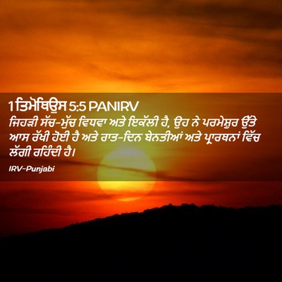 Picture 02 - 1 ਤਿਮੋਥਿਉਸ 5:5 PANIRV - ਜਿਹੜੀ ਸੱਚ-ਮੁੱਚ - Bible Verse Picture