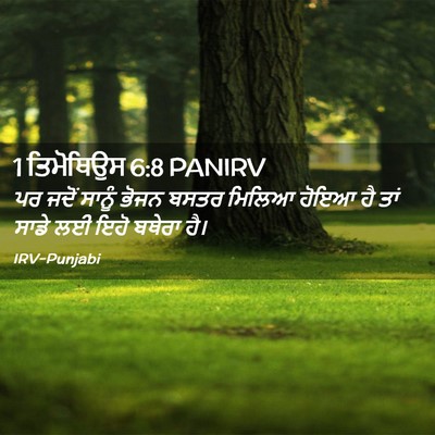 Picture 02 - 1 ਤਿਮੋਥਿਉਸ 6:8 PANIRV - ਪਰ ਜਦੋਂ ਸਾਨੂੰ ਭੋਜਨ - Bible Verse Picture