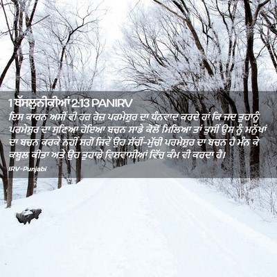 Picture 02 - 1 ਥੱਸਲੁਨੀਕੀਆਂ 2:13 PANIRV - ਇਸ ਕਾਰਨ ਅਸੀਂ ਵੀ ਹਰ - Bible Verse Picture