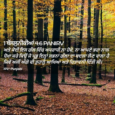 Picture 02 - 1 ਥੱਸਲੁਨੀਕੀਆਂ 4:6 PANIRV - ਅਤੇ ਕੋਈ ਇਸ ਗੱਲ ਵਿੱਚ - Bible Verse Picture