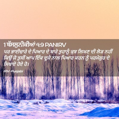 Picture 02 - 1 ਥੱਸਲੁਨੀਕੀਆਂ 4:9 PANIRV - ਪਰ ਭਾਈਚਾਰੇ ਦੇ ਪਿਆਰ - Bible Verse Picture