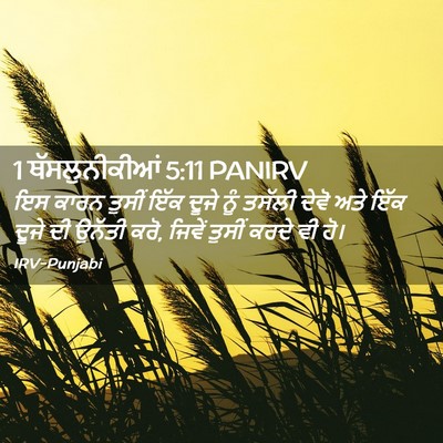 Picture 02 - 1 ਥੱਸਲੁਨੀਕੀਆਂ 5:11 PANIRV - ਇਸ ਕਾਰਨ ਤੁਸੀਂ ਇੱਕ - Bible Verse Picture