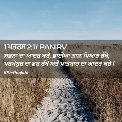 Picture 02 - 1 ਪਤਰਸ 2:17 PANIRV - ਸਭਨਾਂ ਦਾ ਆਦਰ ਕਰੋ, - Bible Verse Picture