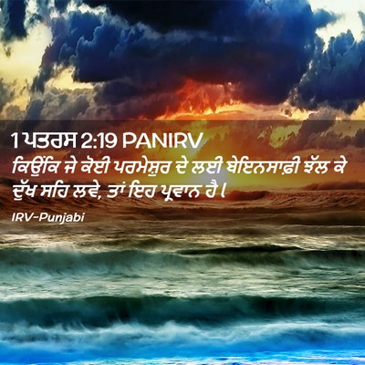 Picture 02 - 1 ਪਤਰਸ 2:19 PANIRV - ਕਿਉਂਕਿ ਜੇ ਕੋਈ - Bible Verse Picture