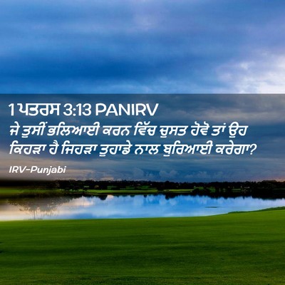 Picture 02 - 1 ਪਤਰਸ 3:13 PANIRV - ਜੇ ਤੁਸੀਂ ਭਲਿਆਈ ਕਰਨ - Bible Verse Picture