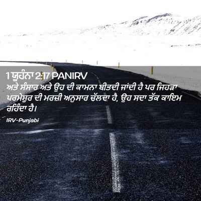 Picture 02 - 1 ਯੂਹੰਨਾ 2:17 PANIRV - ਅਤੇ ਸੰਸਾਰ ਅਤੇ ਉਹ ਦੀ - Bible Verse Picture
