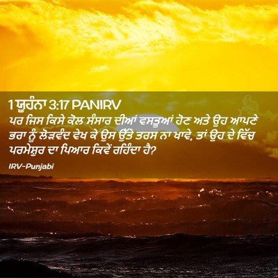 Picture 02 - 1 ਯੂਹੰਨਾ 3:17 PANIRV - ਪਰ ਜਿਸ ਕਿਸੇ ਕੋਲ - Bible Verse Picture