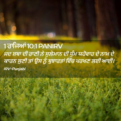 Picture 02 - 1 ਰਾਜਿਆਂ 10:1 PANIRV - ਜਦ ਸ਼ਬਾ ਦੀ ਰਾਣੀ ਨੇ - Bible Verse Picture