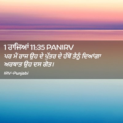 Picture 02 - 1 ਰਾਜਿਆਂ 11:35 PANIRV - ਪਰ ਮੈਂ ਰਾਜ ਉਹ ਦੇ - Bible Verse Picture