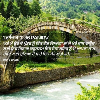 Picture 02 - 1 ਰਾਜਿਆਂ 11:36 PANIRV - ਅਤੇ ਮੈਂ ਉਹ ਦੇ ਪੁੱਤਰ - Bible Verse Picture