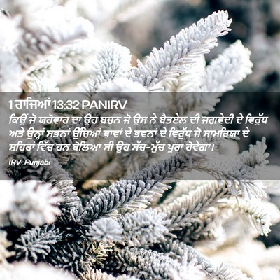 Picture 02 - 1 ਰਾਜਿਆਂ 13:32 PANIRV - ਕਿਉਂ ਜੋ ਯਹੋਵਾਹ ਦਾ - Bible Verse Picture