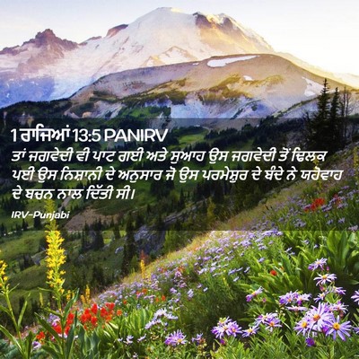 Picture 02 - 1 ਰਾਜਿਆਂ 13:5 PANIRV - ਤਾਂ ਜਗਵੇਦੀ ਵੀ ਪਾਟ - Bible Verse Picture