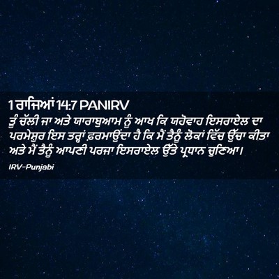 Picture 02 - 1 ਰਾਜਿਆਂ 14:7 PANIRV - ਤੂੰ ਚੱਲੀ ਜਾ ਅਤੇ - Bible Verse Picture