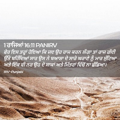 Picture 02 - 1 ਰਾਜਿਆਂ 16:11 PANIRV - ਫੇਰ ਇਸ ਤਰ੍ਹਾਂ ਹੋਇਆ - Bible Verse Picture