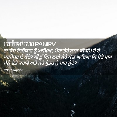 Picture 02 - 1 ਰਾਜਿਆਂ 17:18 PANIRV - ਤਾਂ ਉਸ ਏਲੀਯਾਹ ਨੂੰ - Bible Verse Picture
