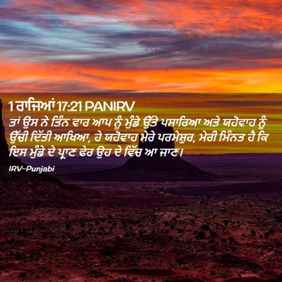 Picture 02 - 1 ਰਾਜਿਆਂ 17:21 PANIRV - ਤਾਂ ਉਸ ਨੇ ਤਿੰਨ ਵਾਰ - Bible Verse Picture