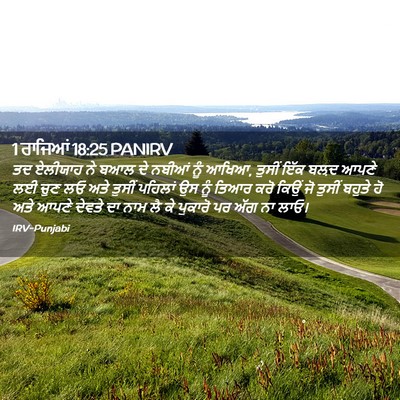 Picture 02 - 1 ਰਾਜਿਆਂ 18:25 PANIRV - ਤਦ ਏਲੀਯਾਹ ਨੇ ਬਆਲ ਦੇ - Bible Verse Picture