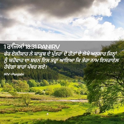 Picture 02 - 1 ਰਾਜਿਆਂ 18:31 PANIRV - ਫੇਰ ਏਲੀਯਾਹ ਨੇ - Bible Verse Picture