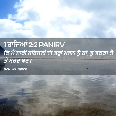 Picture 02 - 1 ਰਾਜਿਆਂ 2:2 PANIRV - ਕਿ ਮੈਂ ਸਾਰੀ - Bible Verse Picture
