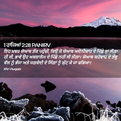 Picture 02 - 1 ਰਾਜਿਆਂ 2:28 PANIRV - ਇਹ ਖ਼ਬਰ ਯੋਆਬ ਤੱਕ - Bible Verse Picture