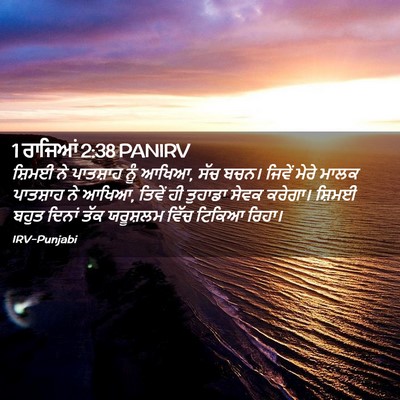 Picture 02 - 1 ਰਾਜਿਆਂ 2:38 PANIRV - ਸ਼ਿਮਈ ਨੇ ਪਾਤਸ਼ਾਹ - Bible Verse Picture
