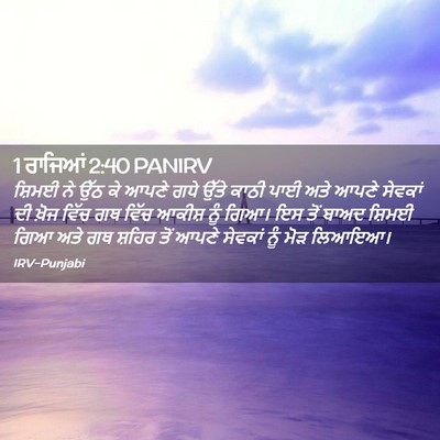 Picture 02 - 1 ਰਾਜਿਆਂ 2:40 PANIRV - ਸ਼ਿਮਈ ਨੇ ਉੱਠ ਕੇ - Bible Verse Picture