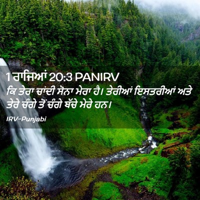 Picture 02 - 1 ਰਾਜਿਆਂ 20:3 PANIRV - ਕਿ ਤੇਰਾ ਚਾਂਦੀ ਸੋਨਾ - Bible Verse Picture